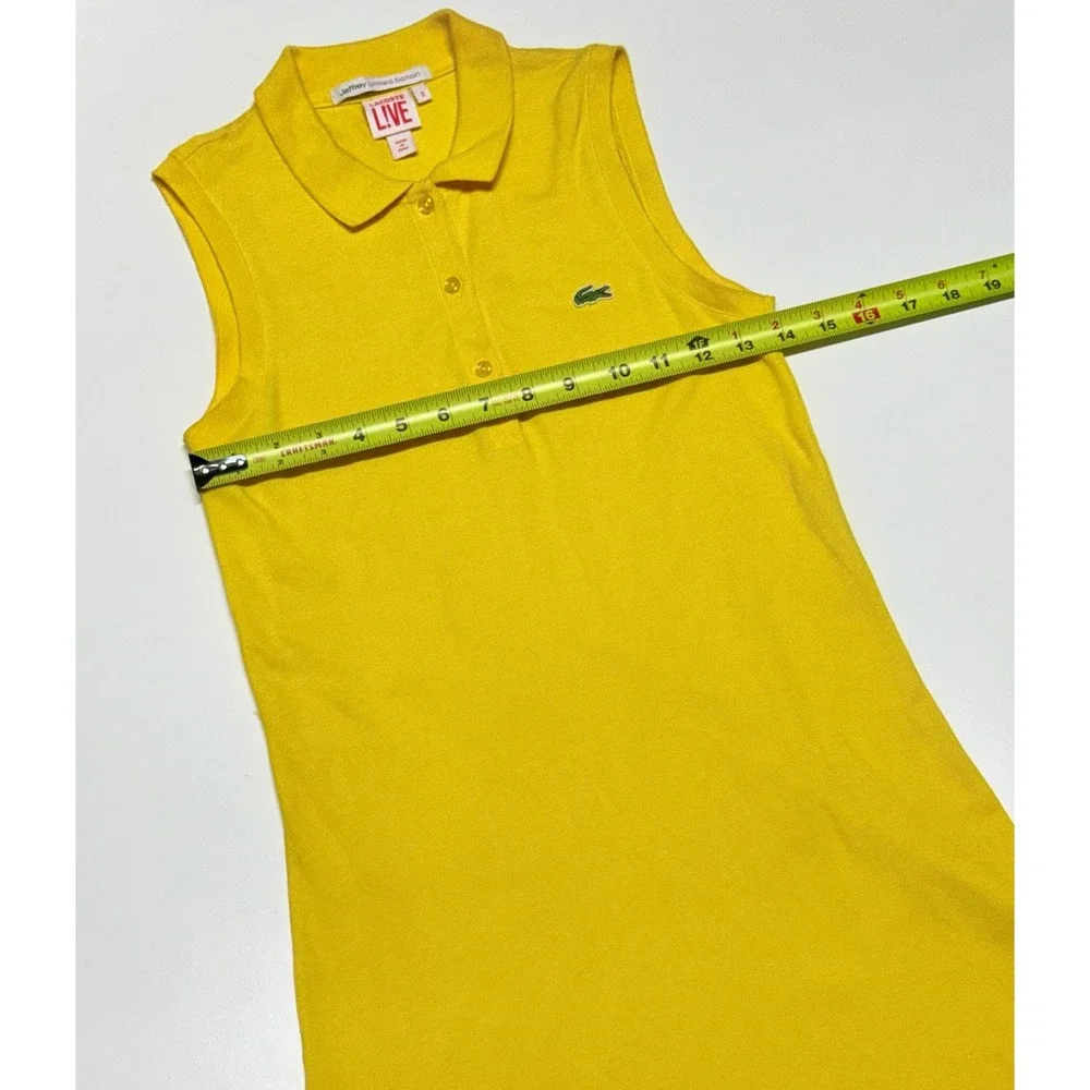 Lacoste LIVE Jeffrey Limited Edition Yellow Sleeveless Polo Mini Dress Womens S